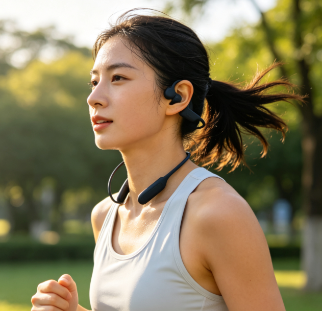Bone Conduction Open Ear Bluetooth Headphones, Waterproof Sport Wireless Headset with Built-in Mic, Sweat Resistant for Running Cycling Gym