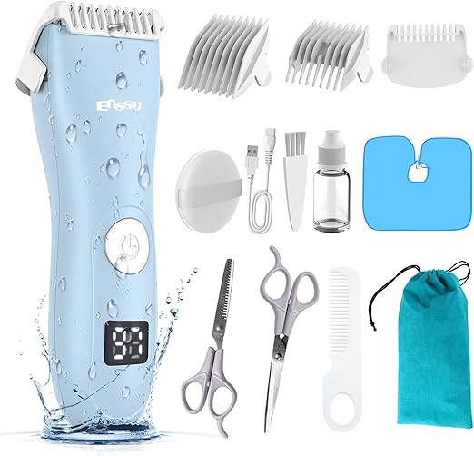 Baby Hair Clipper Quiet Electric Hair Trimmer for Infants and Toddlers USB Rechargeable Waterproof Ceramic Blade Safe Hair Cutting Kit