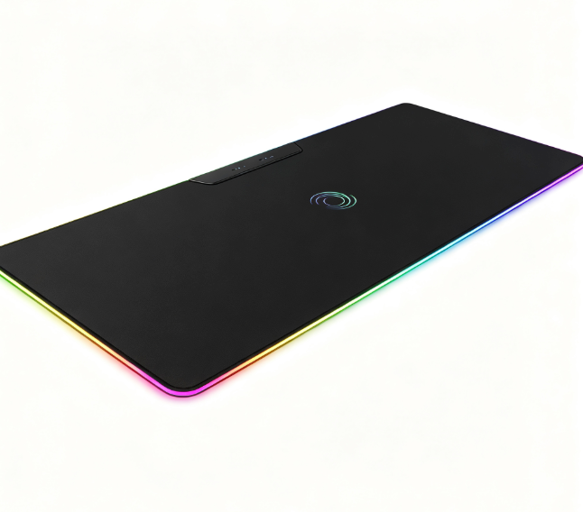 RGB Gaming Mouse Pad with 15W Wireless Charger, Extended Non-Slip Desk Mat, Color Changing LED Light for Office Gaming Desktop